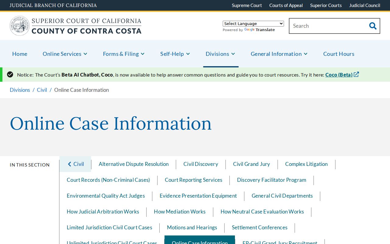 San Ramon previous residents Contra Costa court information