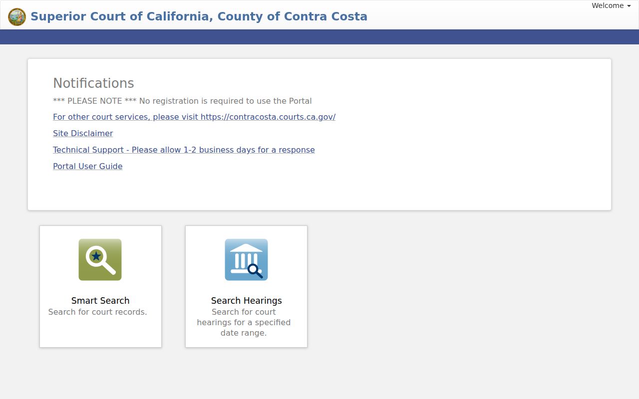 San Ramon resident lookup in the Contra Costa Tyler court portal