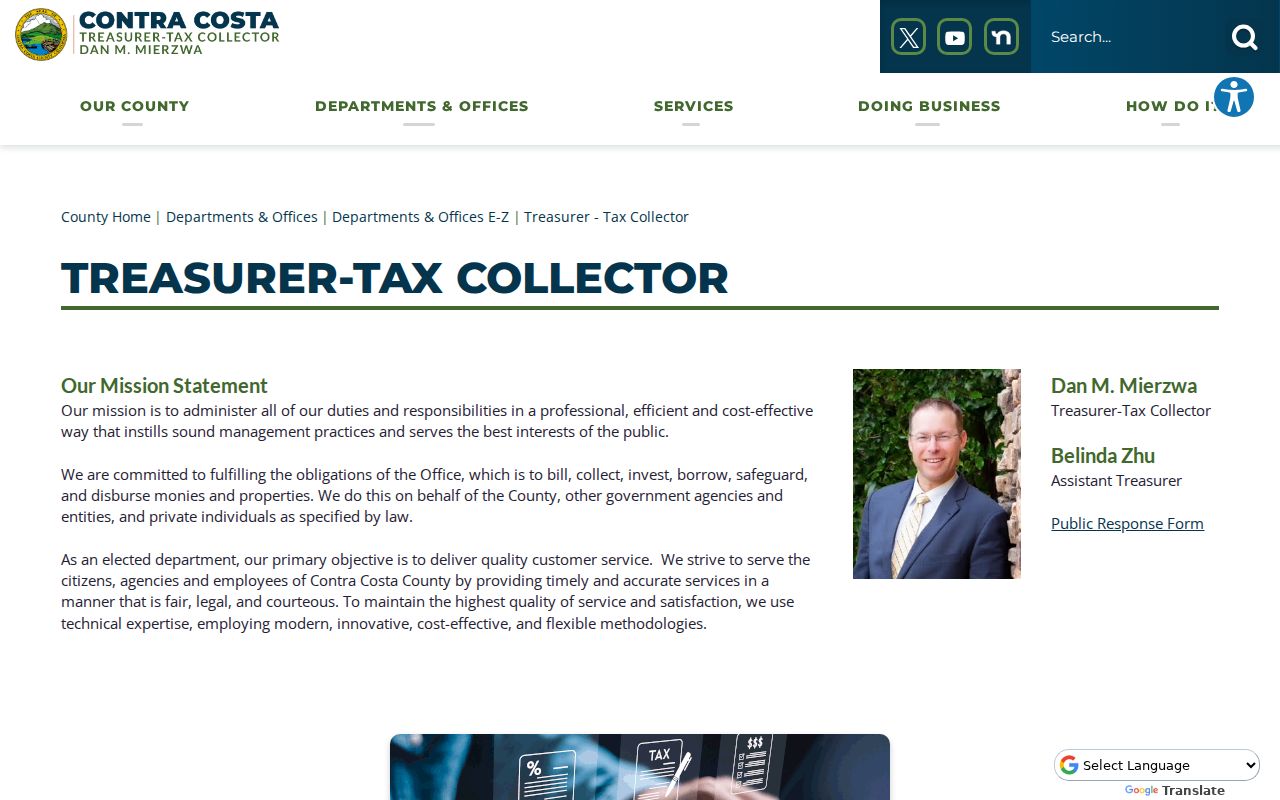 San Ramon street directory view of Contra Costa property tax services